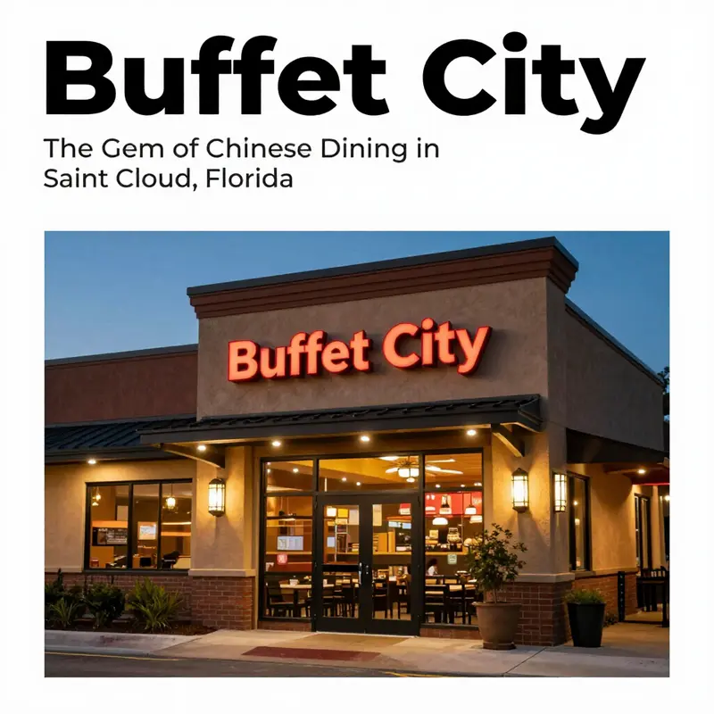 The inviting entrance of Buffet City with signage highlighting its status as a popular Chinese buffet.