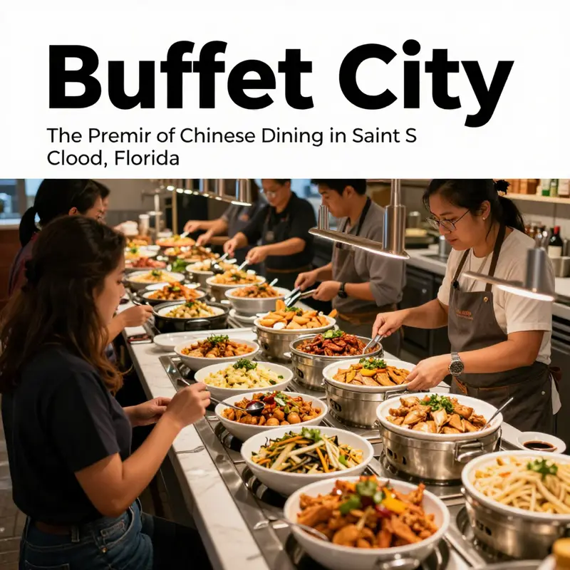 Diners delighting in a wide selection of dishes at Buffet City in Saint Cloud.