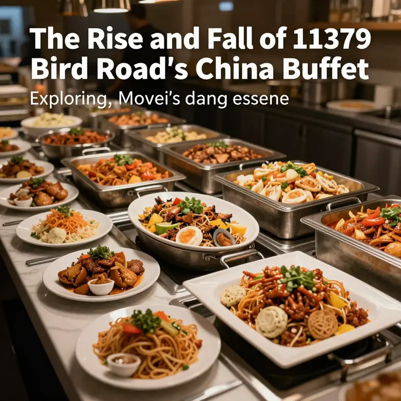 A vibrant spread of various Chinese buffet dishes beautifully arranged, enticing viewers with their colors and presentation.