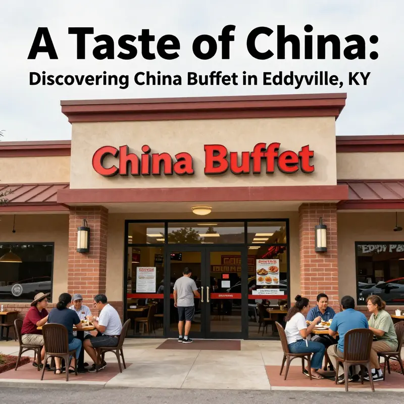 China Buffet in Eddyville, KY, welcomes customers with its inviting front entrance and bustling atmosphere.