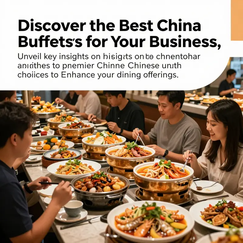 A dynamic scene of a bustling Chinese buffet, showcasing a variety of food and engaged diners.