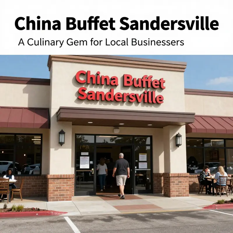 The exterior of China Buffet Sandersville, showcasing its entrance and customers arriving at the restaurant.