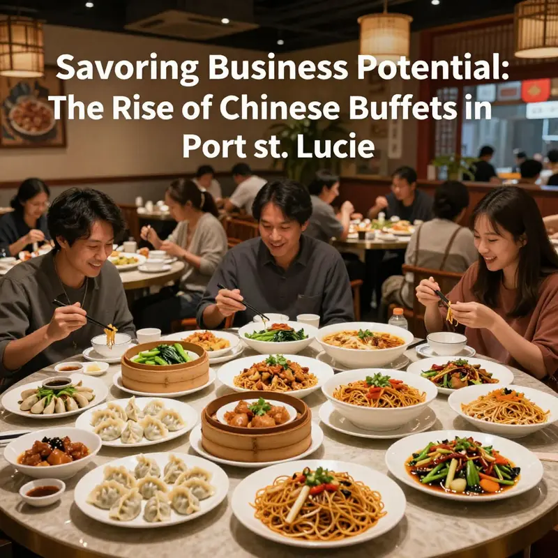 Interior of China Garden Buffet with diverse Chinese dishes on display.
