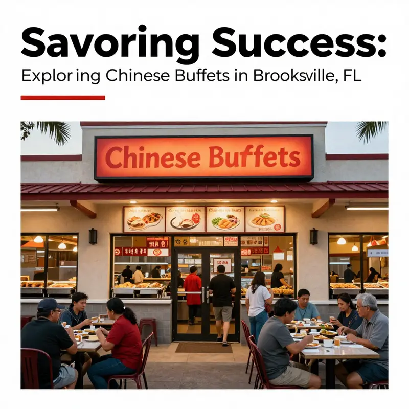 Exterior view of a Chinese buffet in Brooksville, highlighting its inviting atmosphere for diners.
