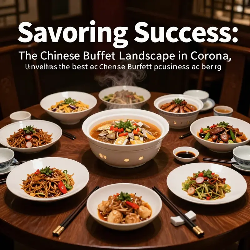An elegant table setting featuring a variety of Chinese buffet dishes, including dumplings, stir-fries, and sushi.