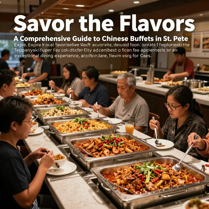 A lively atmosphere in a Chinese buffet featuring families and diverse cuisine options.