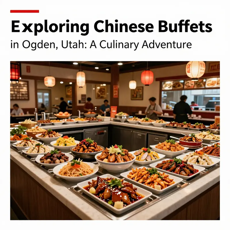 A welcoming image of a Chinese buffet restaurant in Ogden, showcasing beautifully arranged dishes and a lively dining environment.