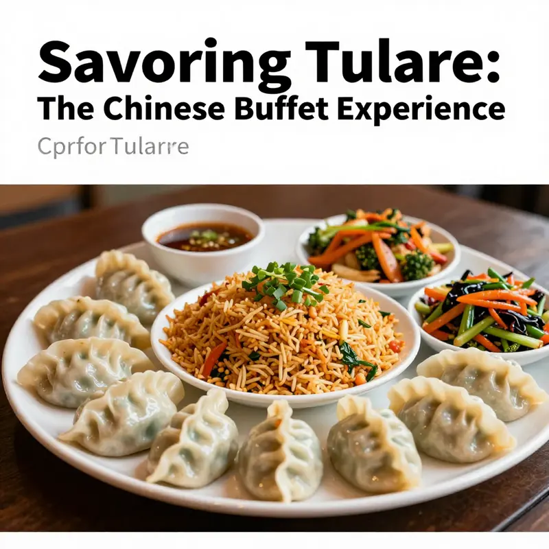 Colorful platter of Chinese dishes including dumplings and fried rice, reflecting the offerings at local buffets.