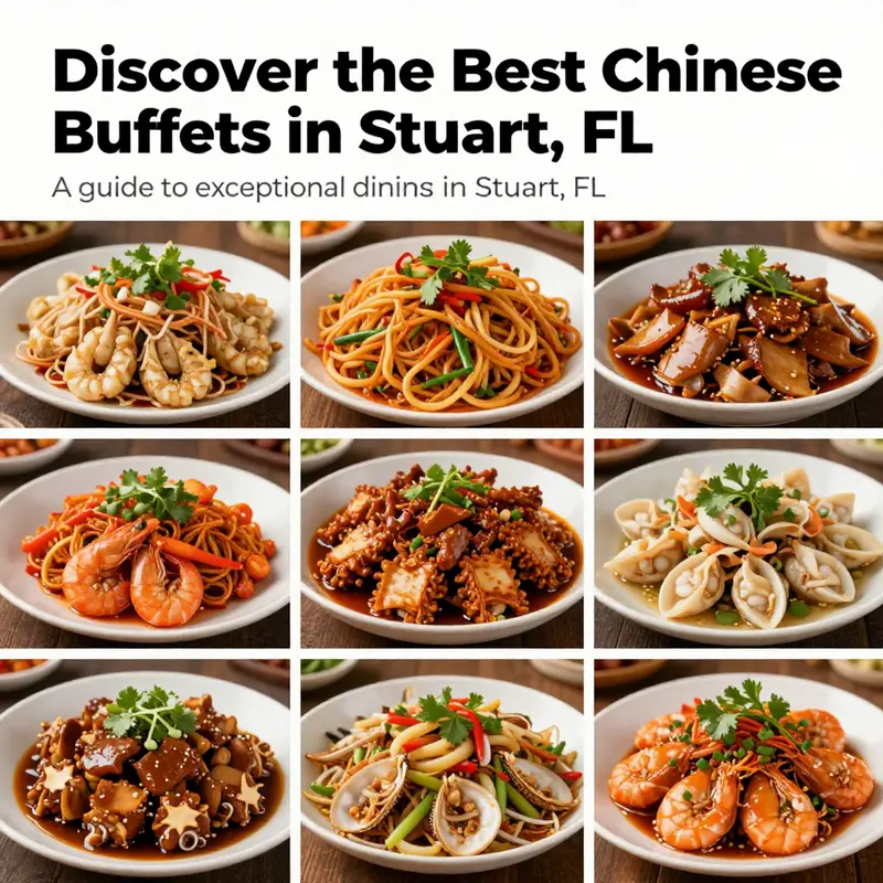 A colorful array of Chinese buffet dishes showcasing culinary diversity in Stuart, FL.