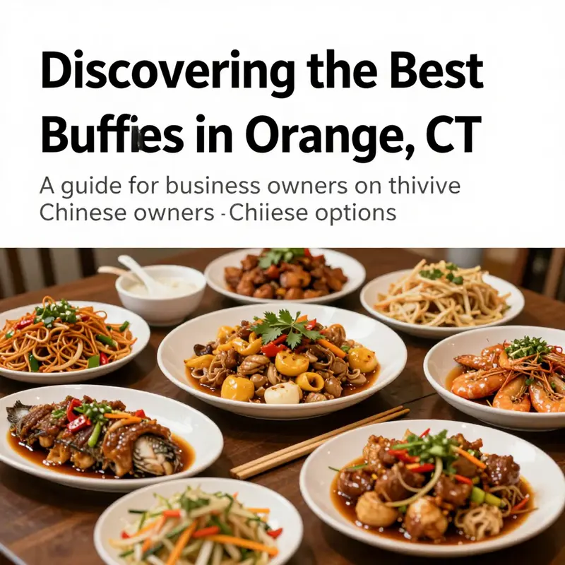 Colorful buffet dishes with various Chinese meals artfully arranged on a table.