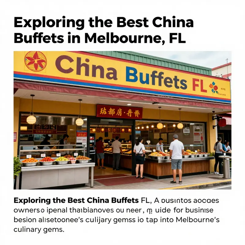 An inviting view of a Chinese buffet restaurant in Melbourne, FL, bustling with diners.