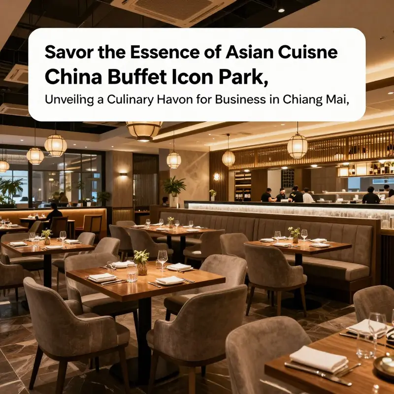 Interior view of China Buffet Icon Park, showing a stylish dining space designed for comfort and engagement.