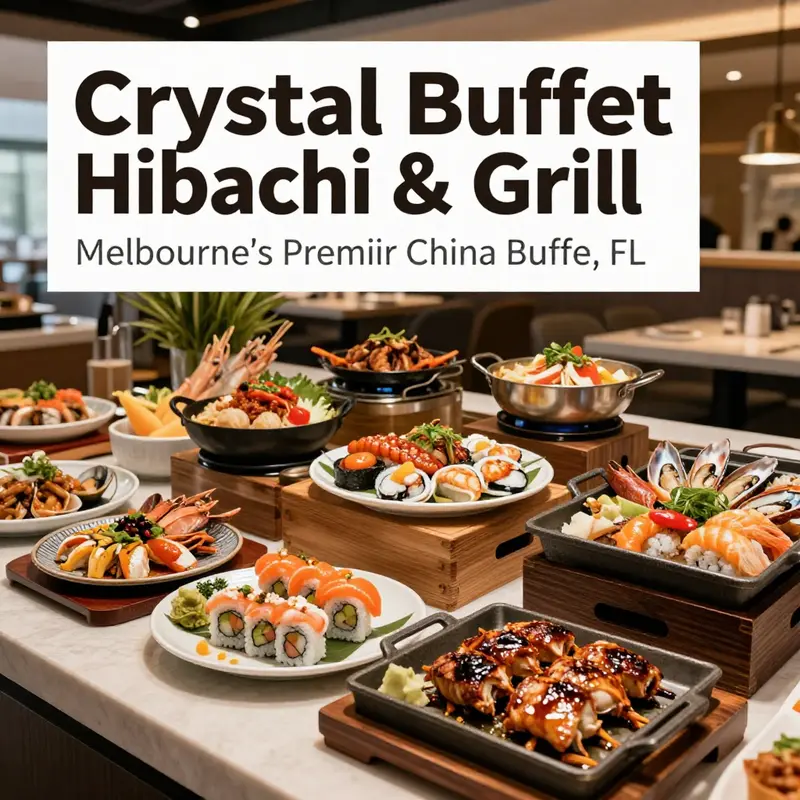 A feast of diverse dishes at Crystal Buffet Hibachi & Grill.