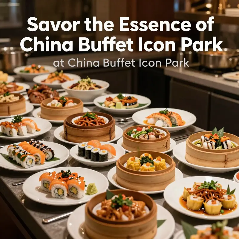 An enticing spread of Asian delicacies at China Buffet Icon Park, showcasing the variety and quality of cuisine.