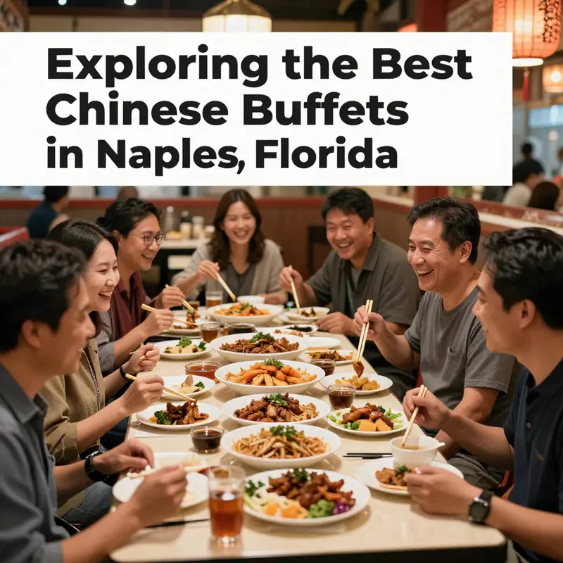 A vibrant buffet featuring popular Chinese dishes in Naples, Florida.