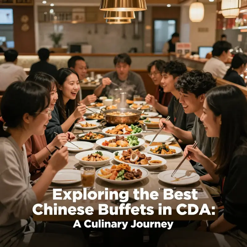 A vibrant spread of dishes at a local Chinese buffet, inviting patrons to indulge.