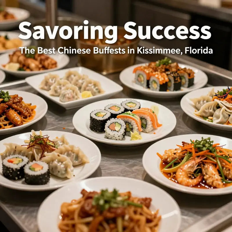 Families enjoying a diverse selection of dishes at a popular Chinese buffet in Kissimmee.