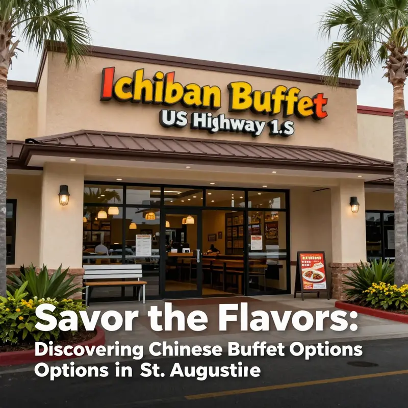 The lively exterior of Ichiban Buffet in St. Augustine, known for its extensive Chinese buffet experience.