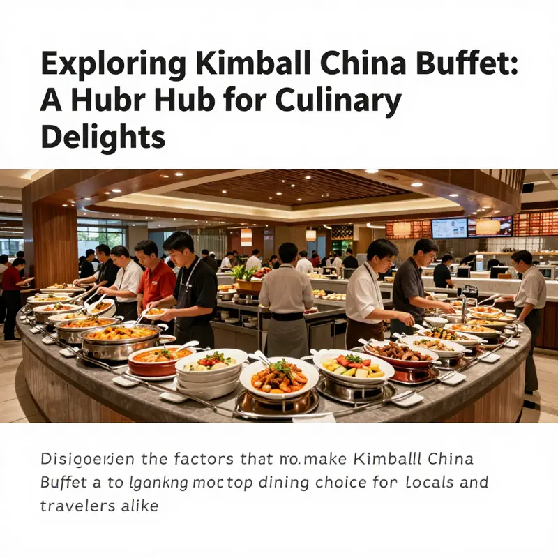 Interior view of Kimball China Buffet showcasing diners and the colorful buffet spread.