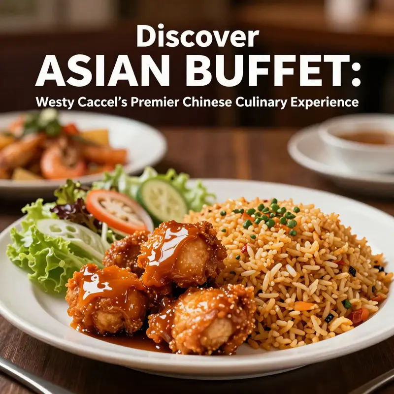 The inviting atmosphere of ASIAN BUFFET, filled with a variety of delicious dishes, creating a feast for the eyes and taste.