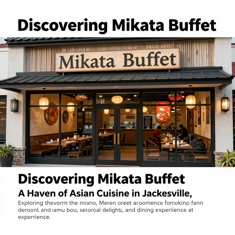 The exterior of Mikata Buffet, showcasing an inviting entrance to a diverse Asian buffet experience.