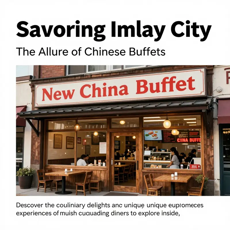 The exterior of New China Buffet in Imlay City, showcasing a welcoming entrance with vibrant signage.