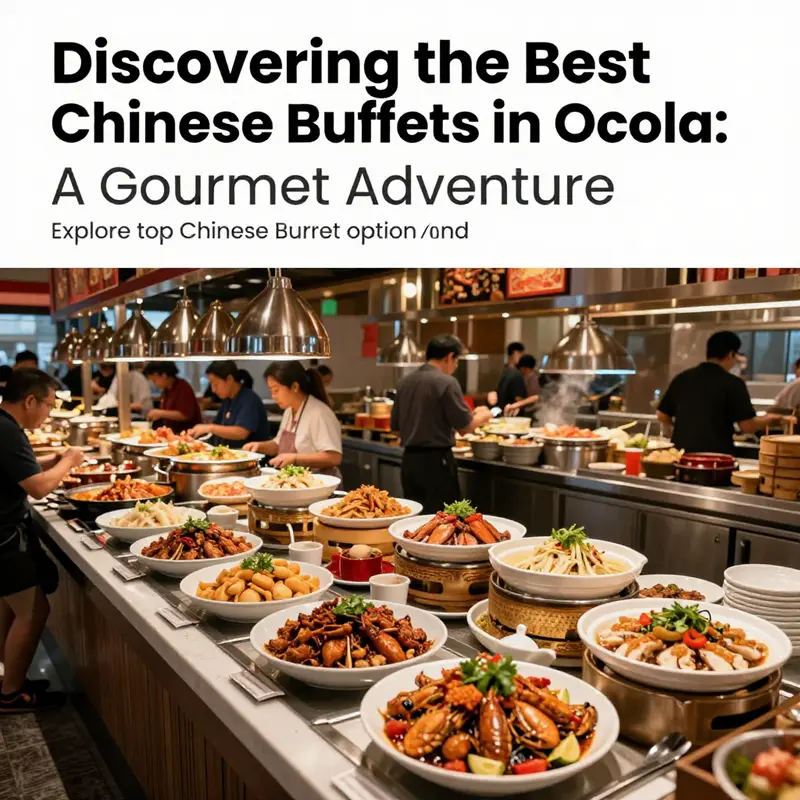 A wide-angle view of a bustling Chinese buffet restaurant in Ocala, FL, filled with diners and a rich selection of dishes.