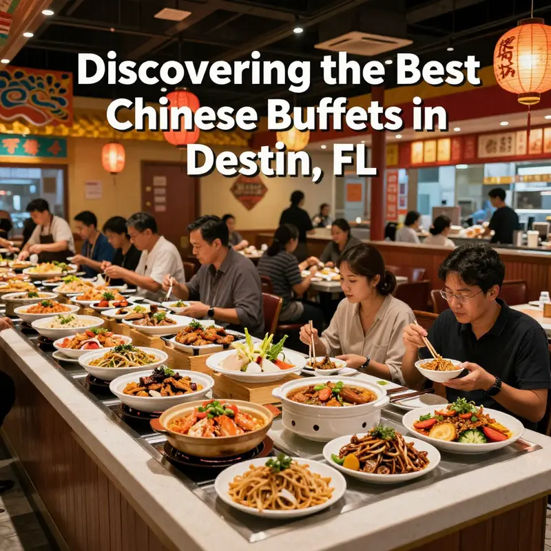 A bustling Chinese buffet restaurant in Destin, FL, providing a variety of culinary choices.