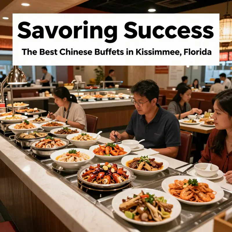 Families enjoying a diverse selection of dishes at a popular Chinese buffet in Kissimmee.