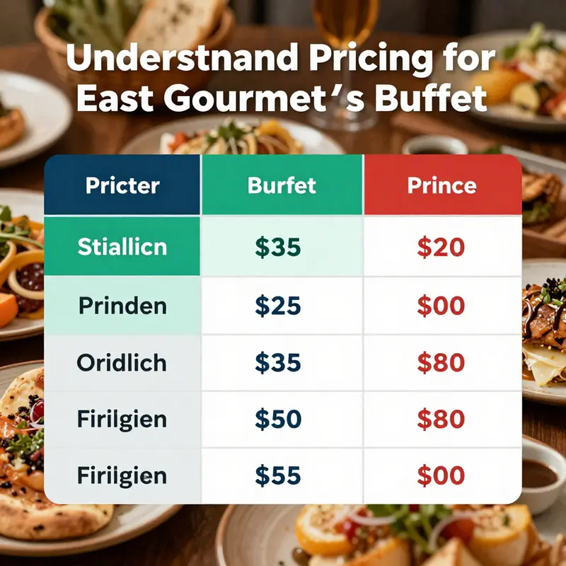 Overview of pricing structure at East Gourmet Buffet on Hulen.