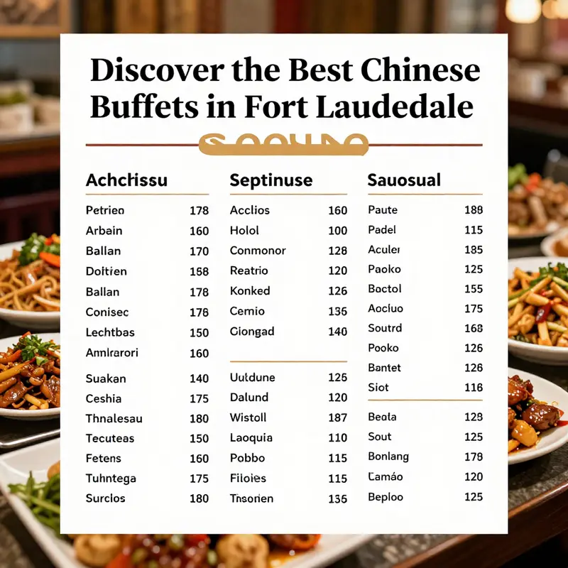Explore the top-rated Chinese buffets in Fort Lauderdale known for their quality food and exceptional service.