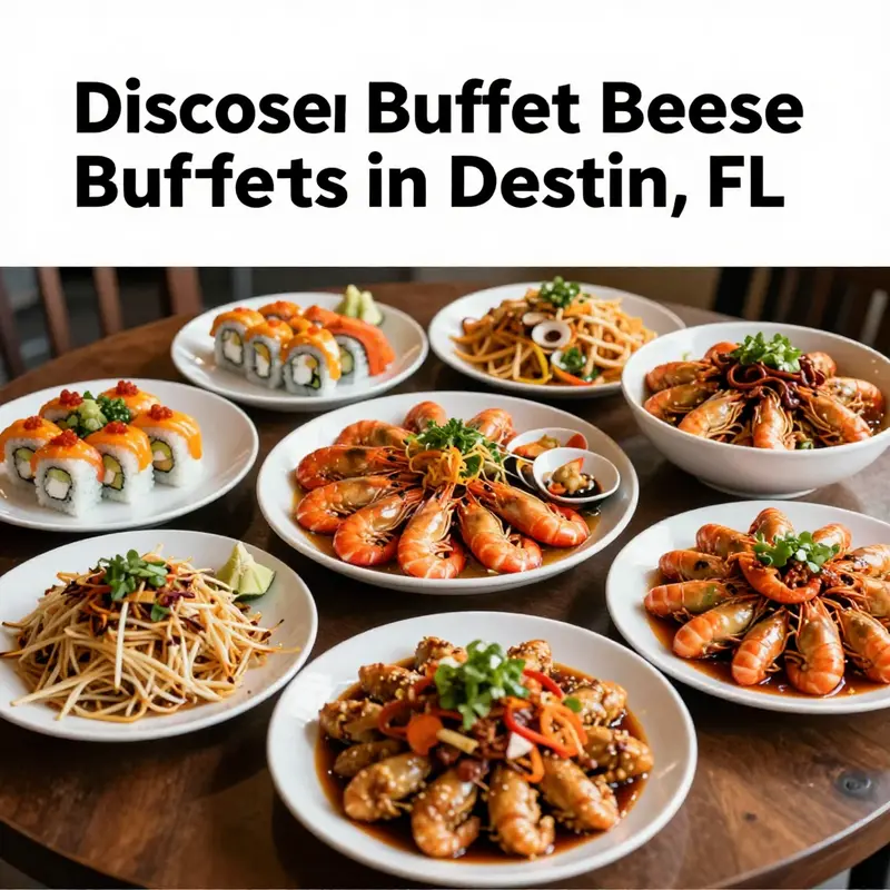 A bustling Chinese buffet restaurant in Destin, FL, providing a variety of culinary choices.