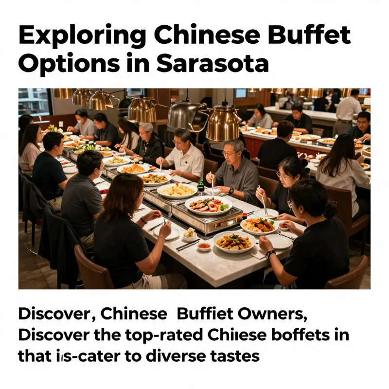 Diners enjoying a meal in a bustling Chinese buffet in Sarasota.