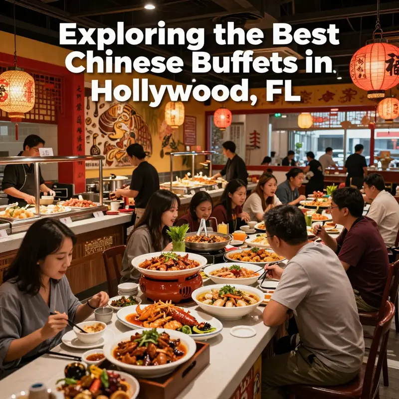 Diners savoring an array of Chinese dishes at Teppanyaki Buffet in Hollywood, FL.
