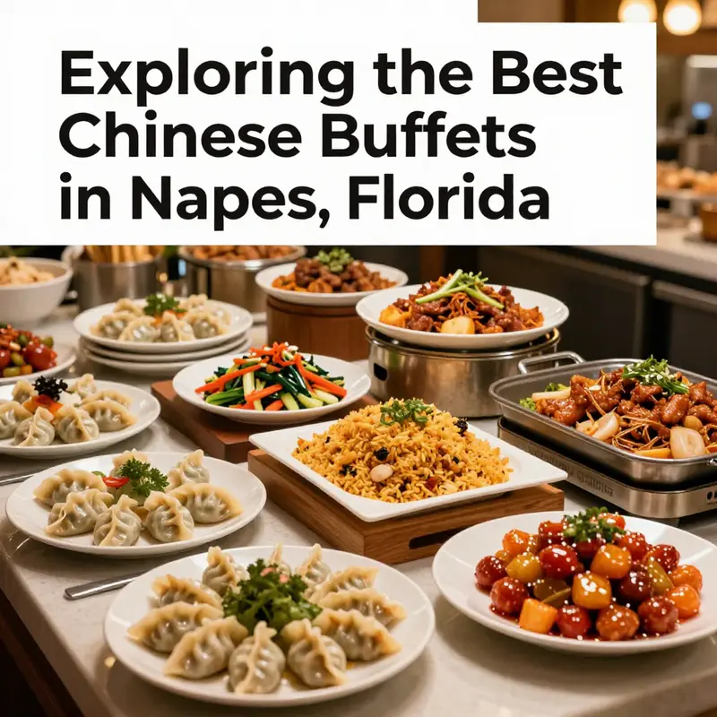 A vibrant buffet featuring popular Chinese dishes in Naples, Florida.