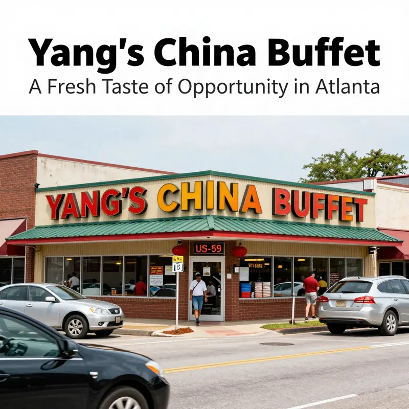 The inviting exterior of Yang’s China Buffet, strategically located on US-59.