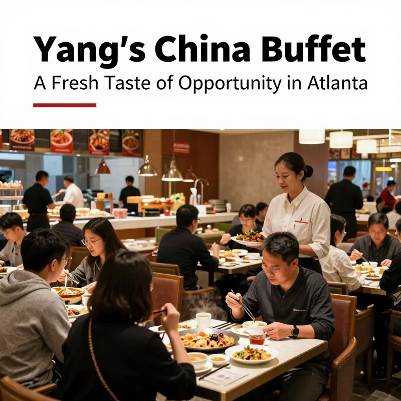 The inviting exterior of Yang’s China Buffet, strategically located on US-59.