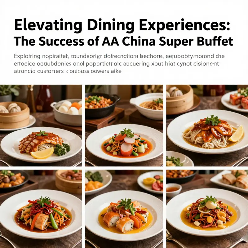 An assortment of various dishes showcased from AA China Super Buffet, highlighting the restaurant's diverse menu.