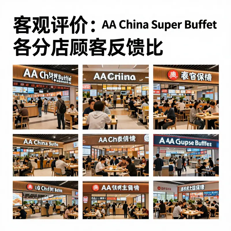 A visual representation of different AA China Super Buffet locations highlighting varying customer experiences.