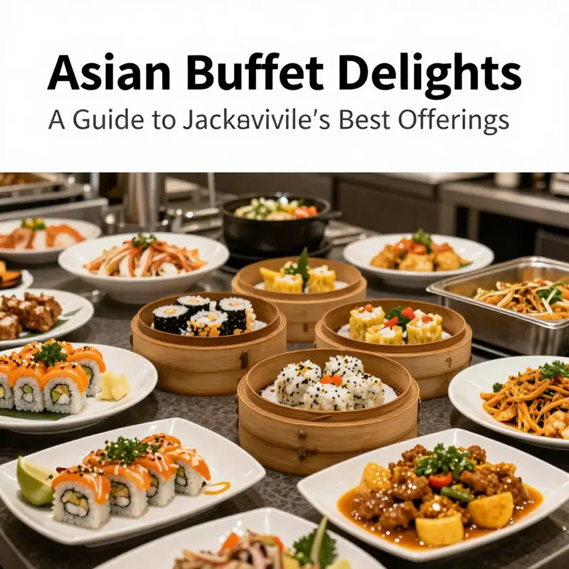 A rich selection of dishes available at Asian buffets in Jacksonville, showcasing the culinary diversity.