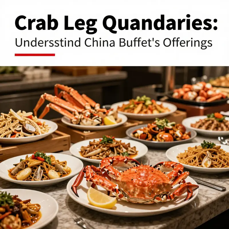 A colorful and diverse buffet spread, highlighting crab legs and seafood, inviting diners to indulge.