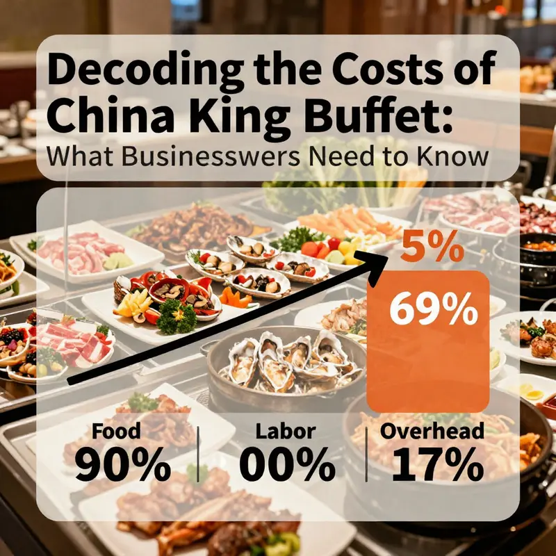 Visual representation of typical buffet cost structures highlighting food cost, labor, and rent as major components.