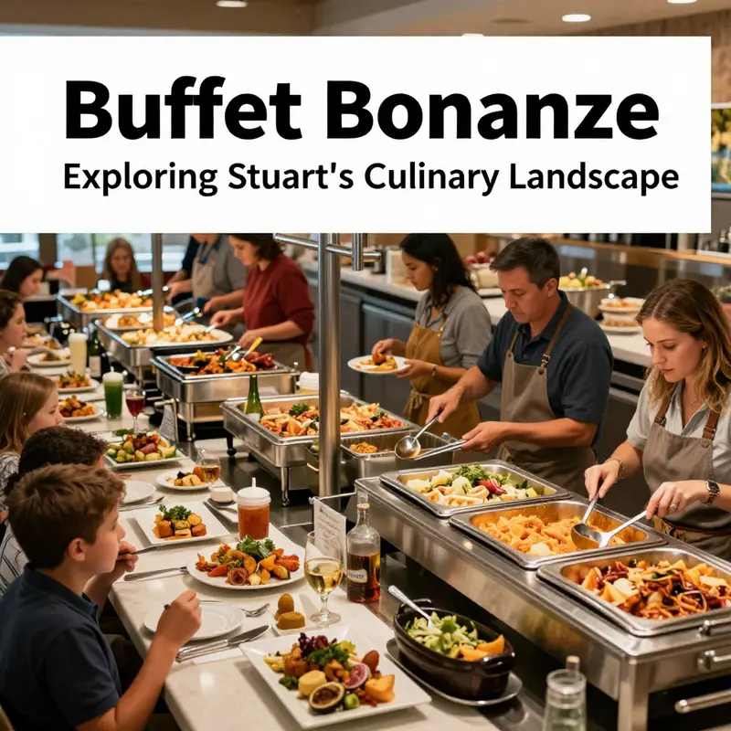 A diverse selection of buffet options showcasing the culinary variety available in Stuart.