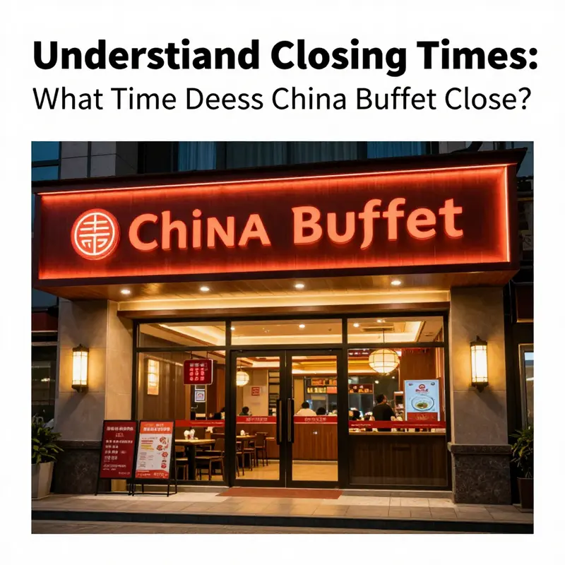 The exterior of China Buffet, highlighting its closing time at 8:30 PM.