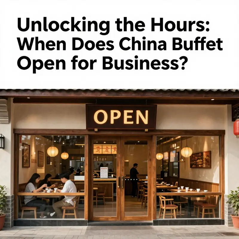 The entrance of China Buffet with an open sign and welcoming décor.