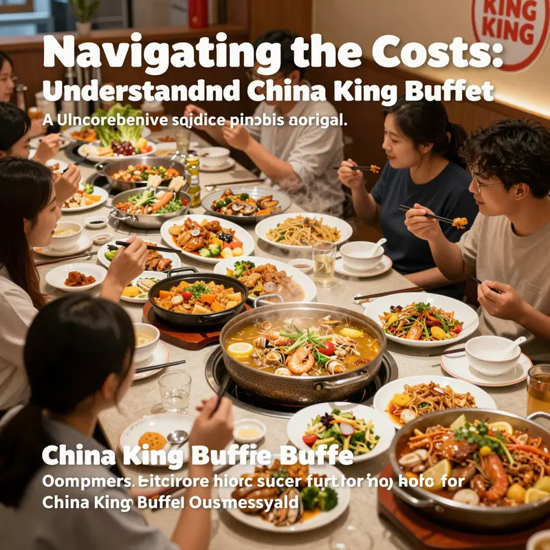 A buffet filled with various dishes and diners enjoying their meals at China King Buffet.