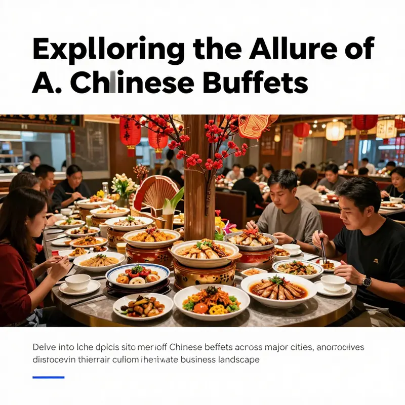 A broad view of a Chinese buffet, filled with colorful dishes and diners, symbolizing the rich culinary experience.