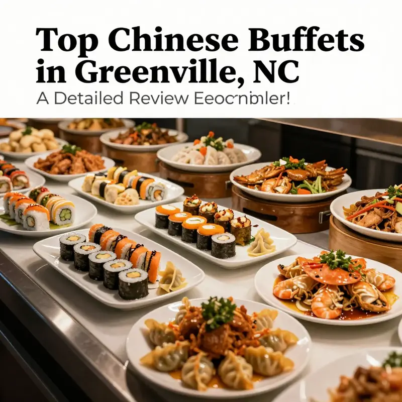 An enticing array of dishes from popular Chinese buffets in Greenville, showcasing the variety available.