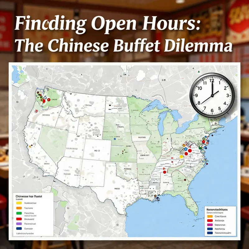 Map showing various Chinese Buffet locations and their open status.