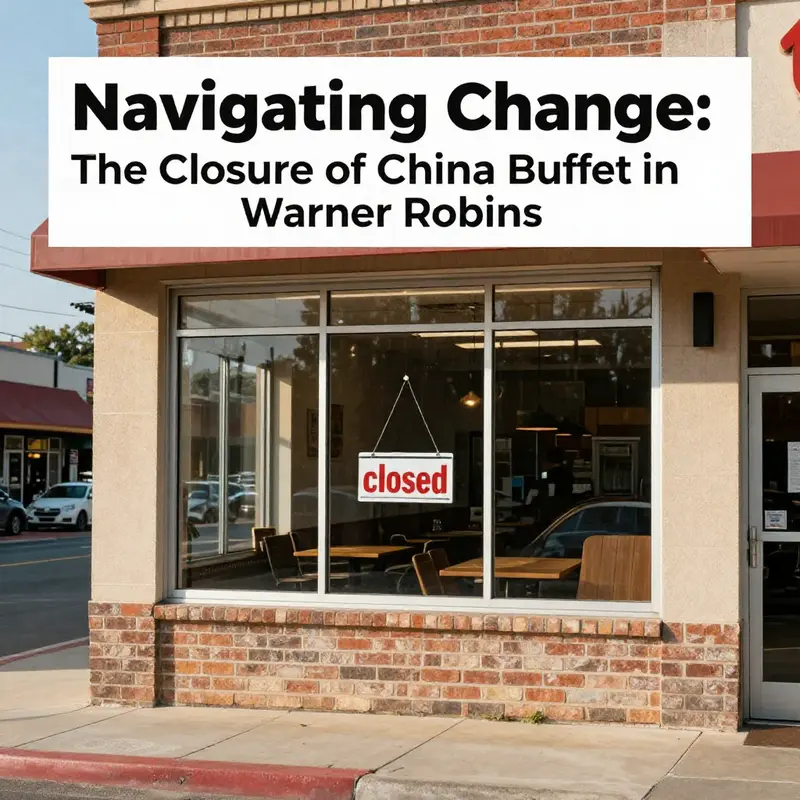 The storefront of China Buffet, now closed, marking a significant change in Warner Robins’ dining scene.